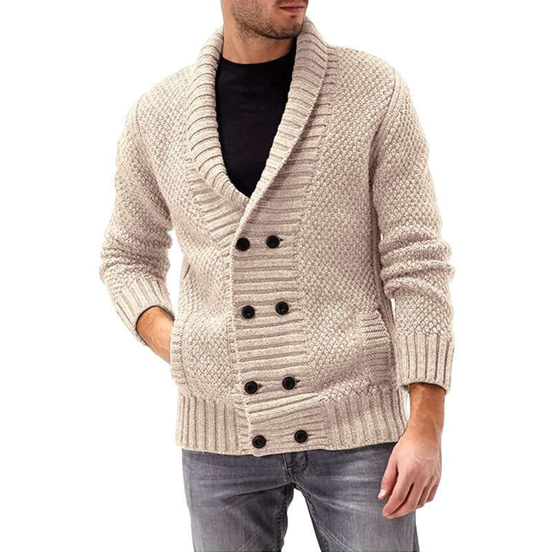 Herren Strickjacke mit doppelter Knopfleiste und strukturiertem Design Mirla-Eva Jonsson