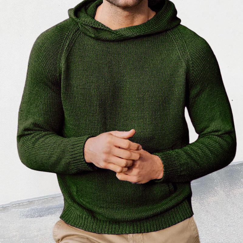 Herren Strickpullover mit Kapuze und feiner Maschenstruktur Mirla-Eva Jonsson