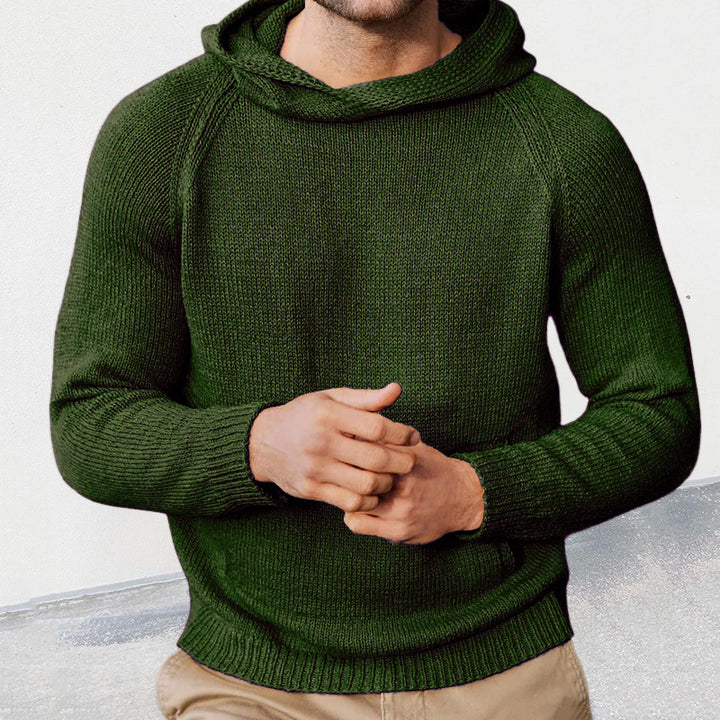 Herren Strickpullover mit Kapuze und feiner Maschenstruktur Mirla-Eva Jonsson