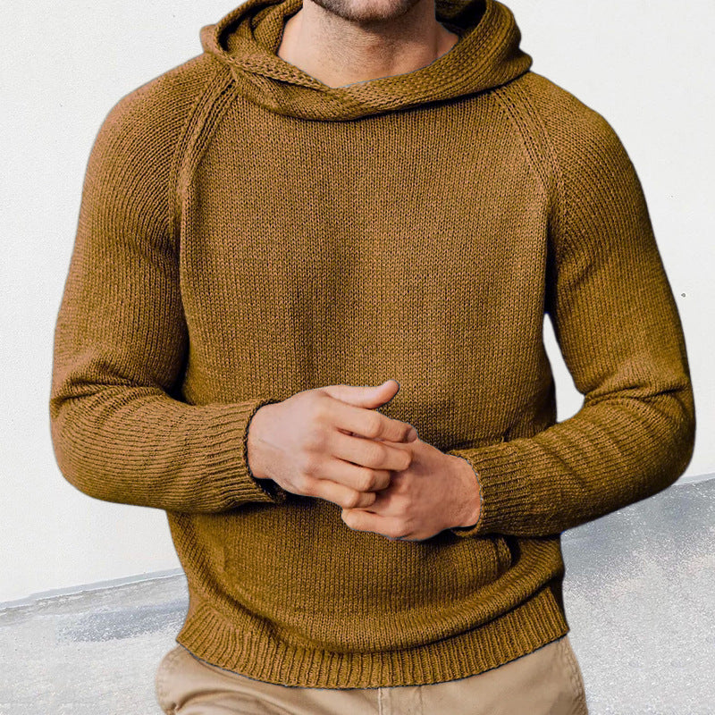 Herren Strickpullover mit Kapuze und feiner Maschenstruktur Mirla-Eva Jonsson