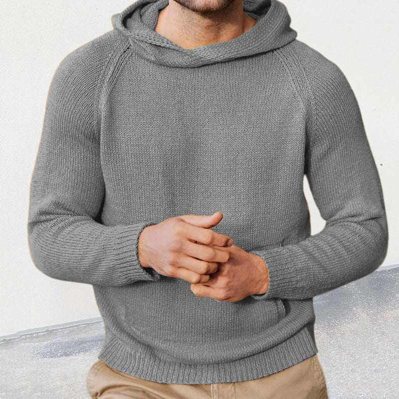 Herren Strickpullover mit Kapuze und feiner Maschenstruktur Mirla-Eva Jonsson