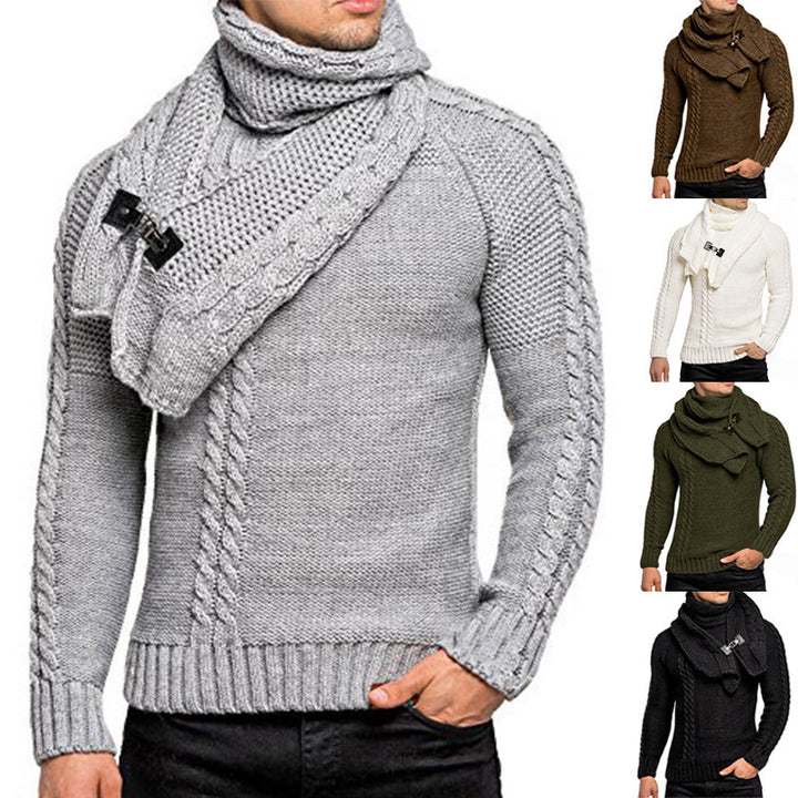 Herren Strickpullover mit schickem Schal Mirla-Eva Jonsson