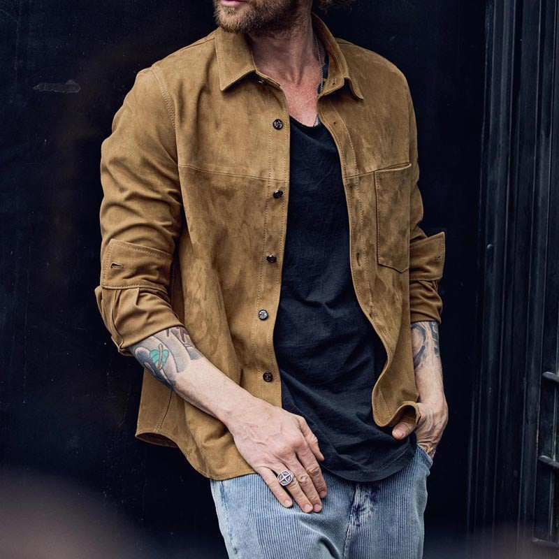 Herren Suede-läderjacka i modern stil Eva Jonsson-Eva Jonsson