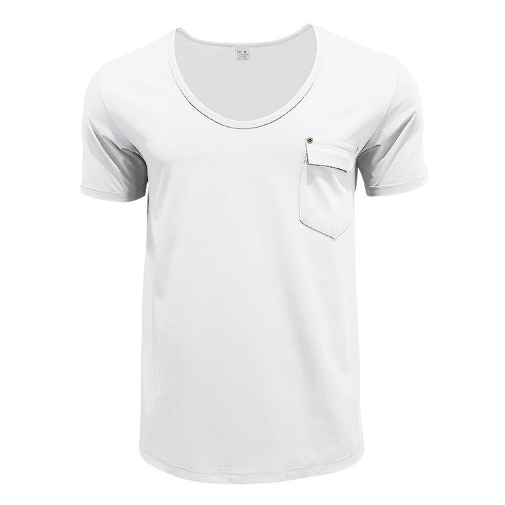 Herren T-Shirt med praktisk bröstficka och modern V-ringning Eva Jonsson-Eva Jonsson