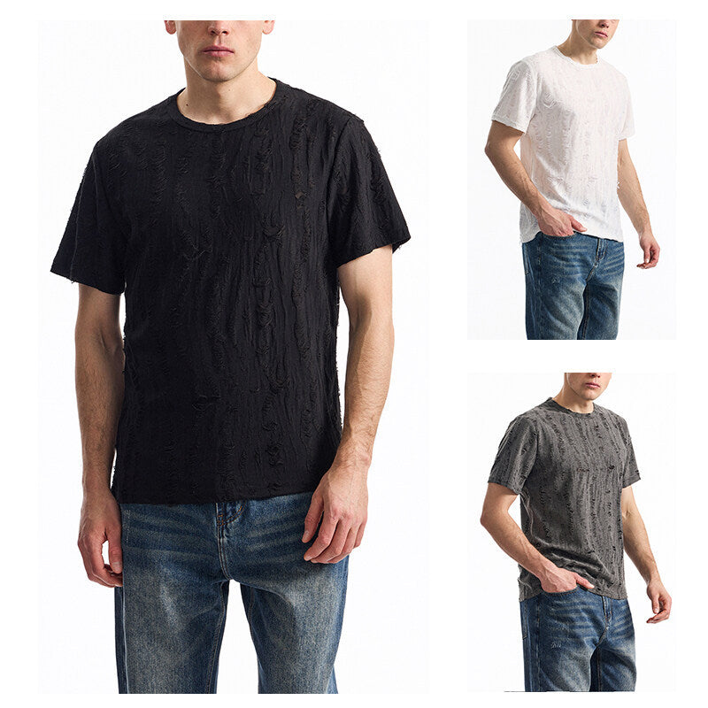 Herren T-shirt med unik design och strukturerad tyg Mirla-Eva Jonsson