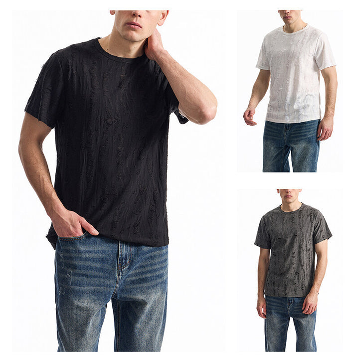 Herren T-shirt med unik design och strukturerad tyg Mirla-Eva Jonsson