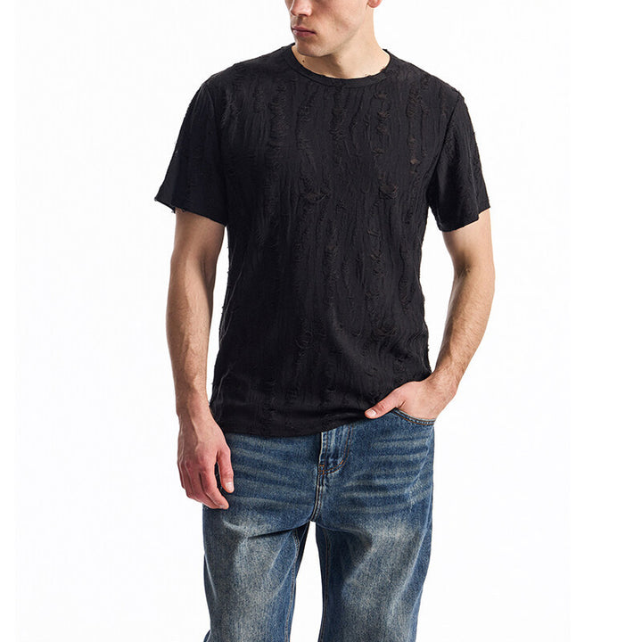 Herren T-shirt med unik design och strukturerad tyg Mirla-Eva Jonsson