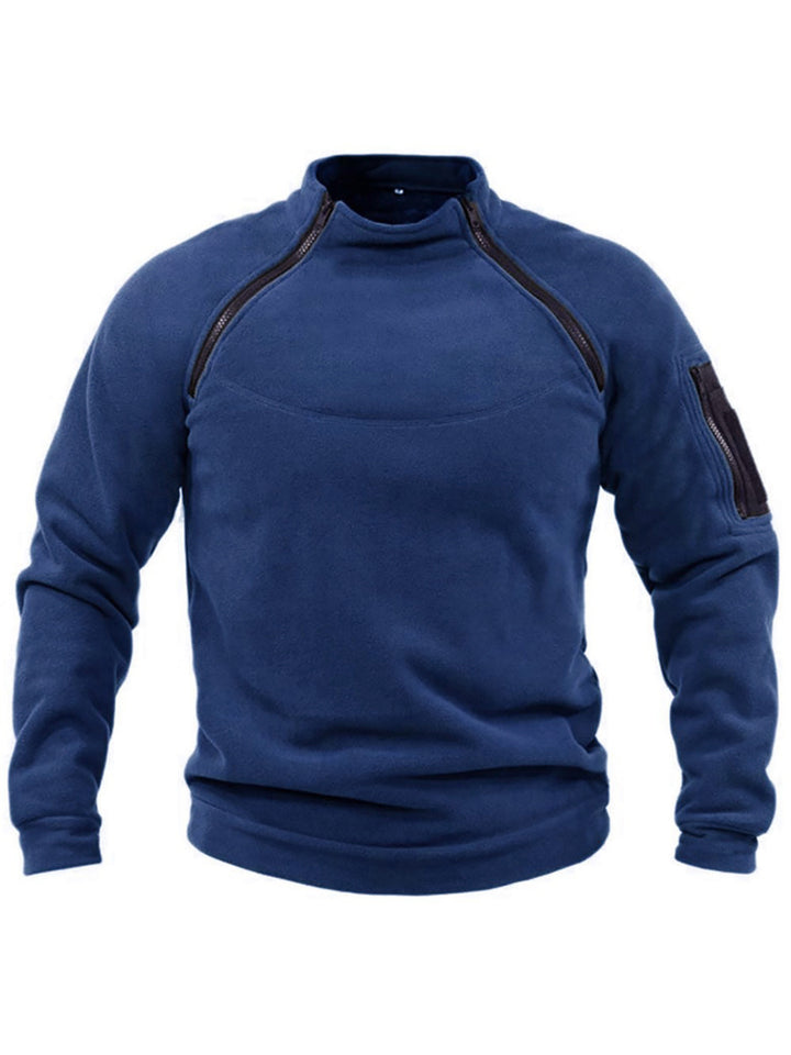 Herren Thermo-Fleecepullover med hög krage och praktiska fickor Mirla-Eva Jonsson