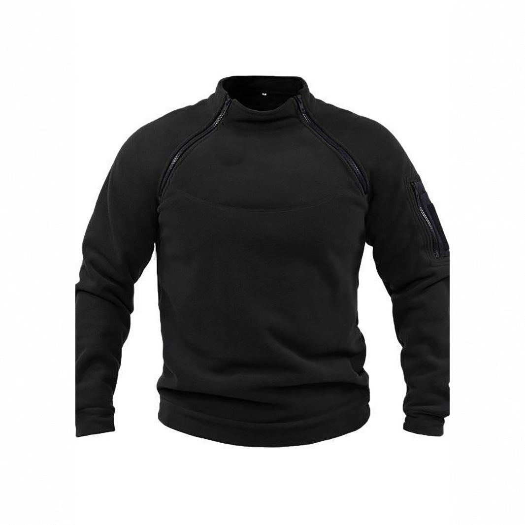 Herren Thermo-Fleecepullover med hög krage och praktiska fickor Mirla-Eva Jonsson