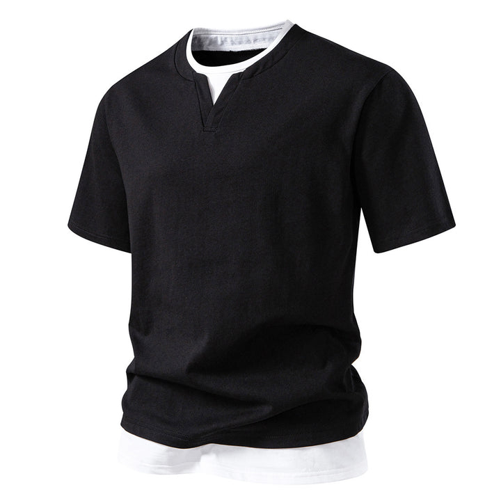 Herren V-hals T-shirt med modern skärning och avslappnad look Eva Jonsson-Eva Jonsson