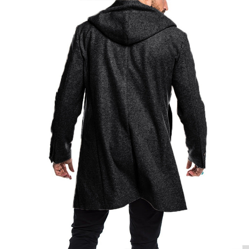 Herren Woolblend Kappa med huva och dubbel knapplist Mirla-Eva Jonsson