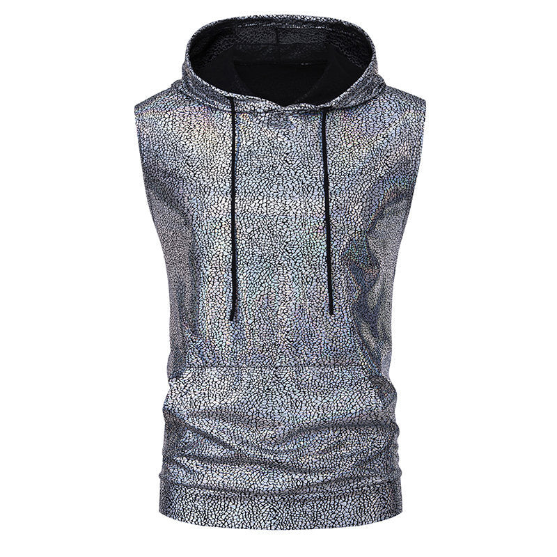 Herren ärmlös hoodie med strukturerad glitseeffekt Mirla-Eva Jonsson