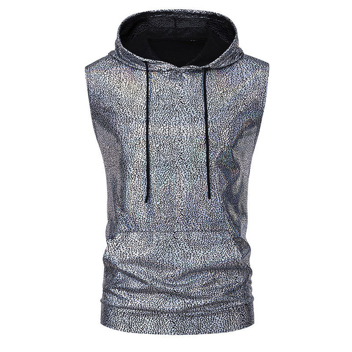 Herren ärmlös hoodie med strukturerad glitseeffekt Mirla-Eva Jonsson