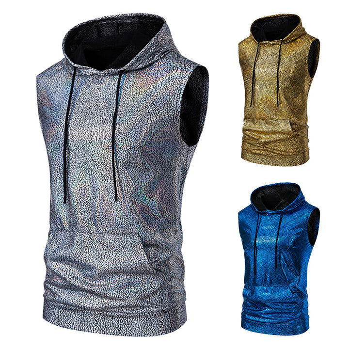 Herren ärmlös hoodie med strukturerad glitseeffekt Mirla-Eva Jonsson