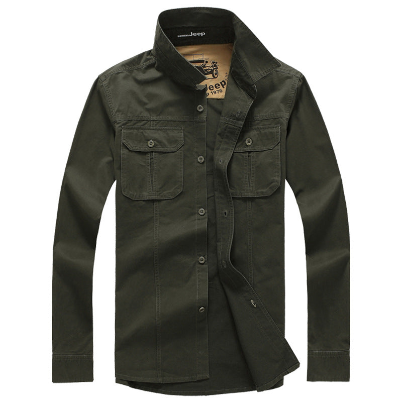 Herren bomulls-utility-skjorta med praktiska fickor Mirla-Eva Jonsson