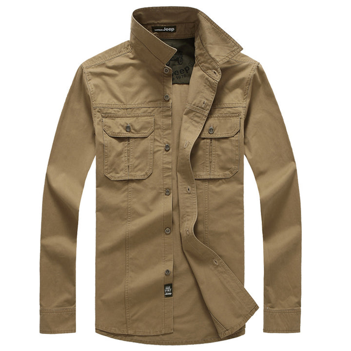 Herren bomulls-utility-skjorta med praktiska fickor Mirla-Eva Jonsson