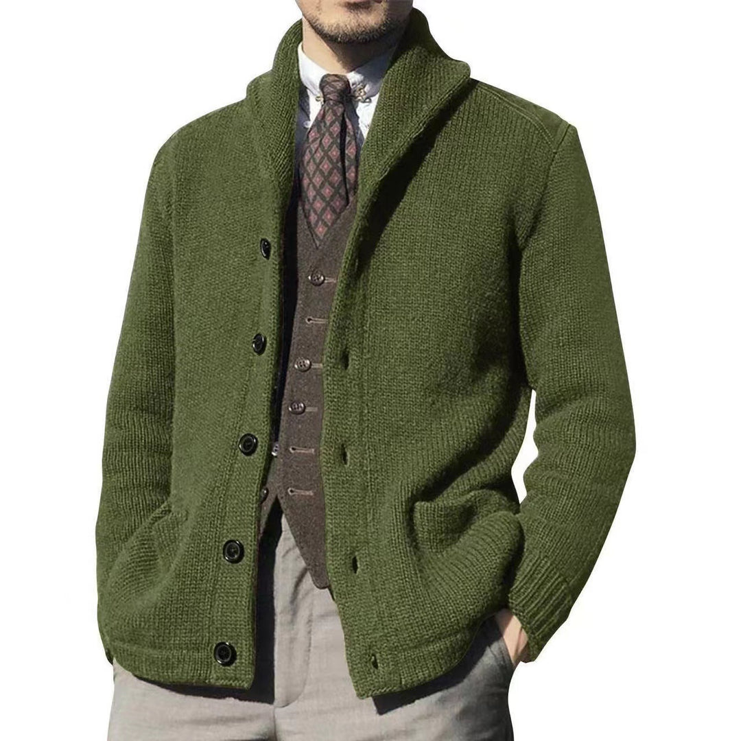 Herren cardigan i modern casual stil med sjalkrage Mirla-Eva Jonsson