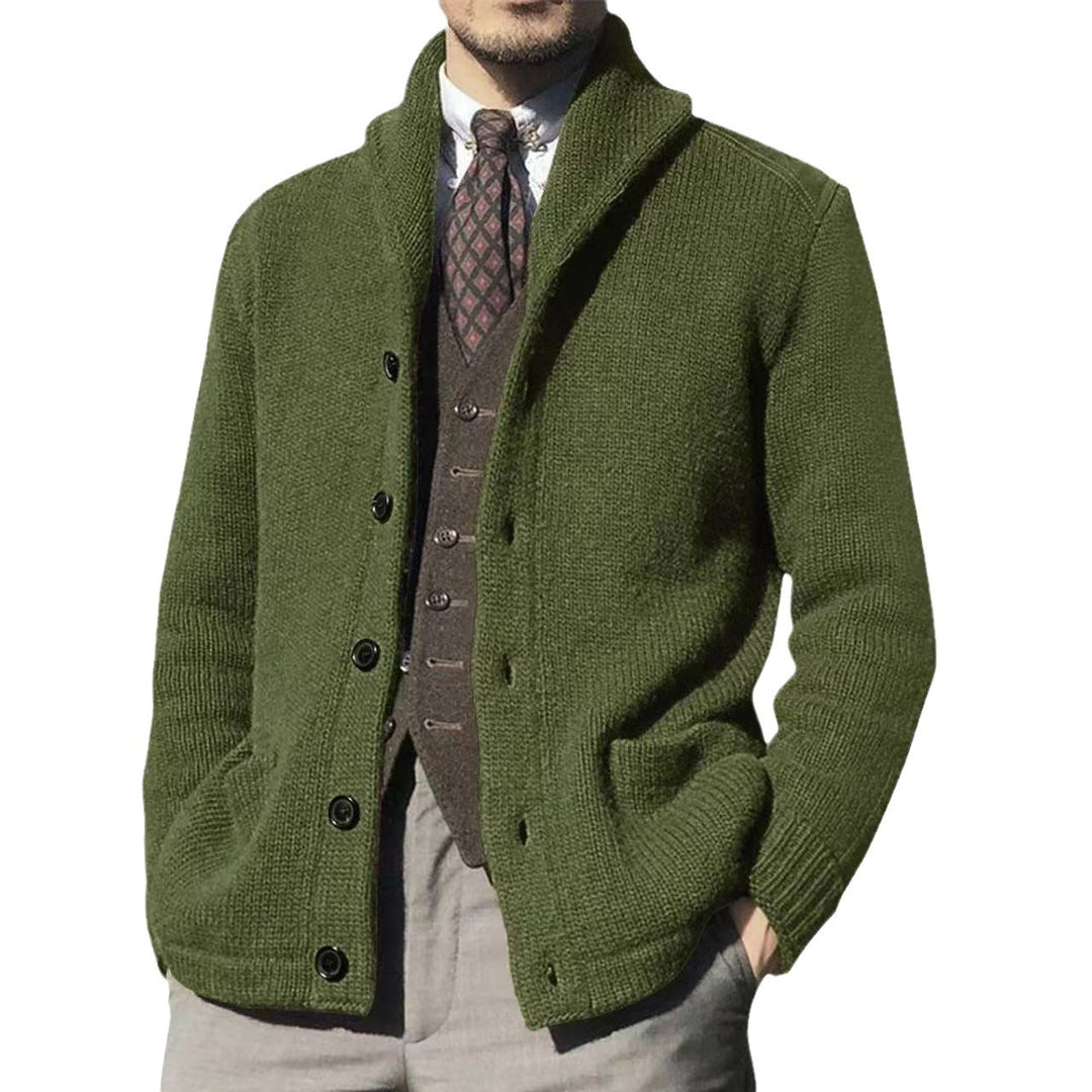 Herren cardigan i modern casual stil med sjalkrage Mirla-Eva Jonsson