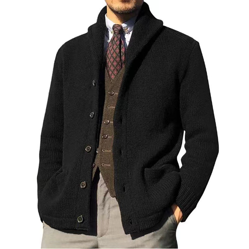 Herren cardigan i modern casual stil med sjalkrage Mirla-Eva Jonsson