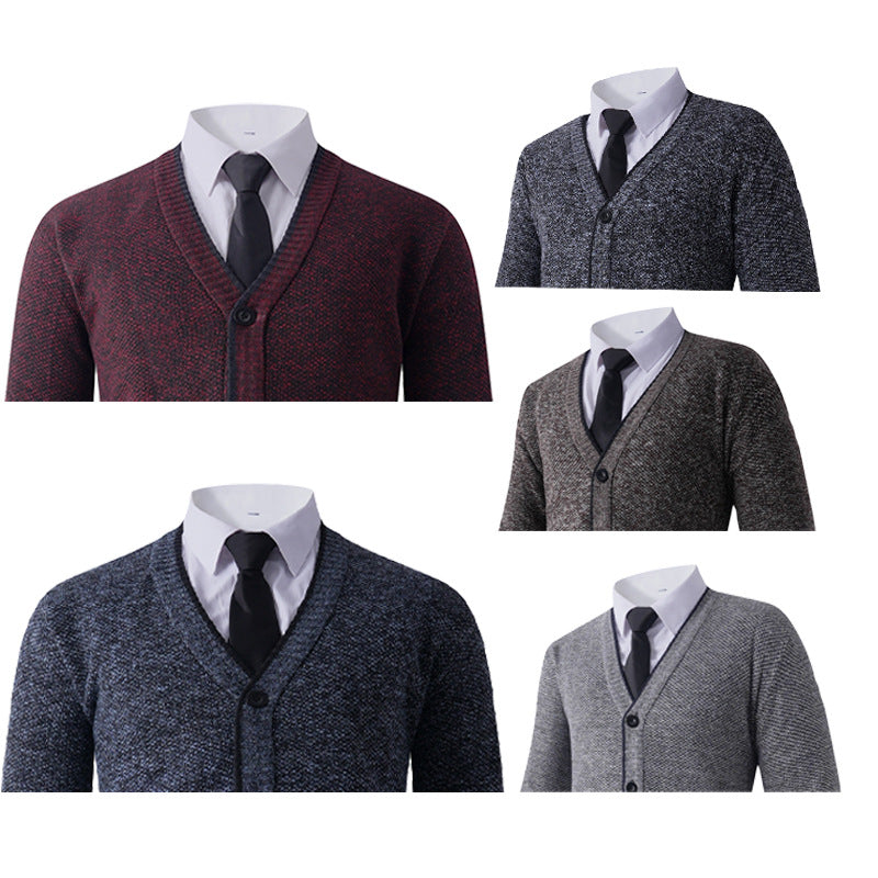 Herren cardigan med V-hals och klassisk design Eva Jonsson-Eva Jonsson