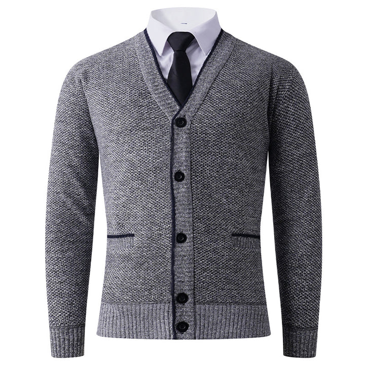 Herren cardigan med V-hals och klassisk design Mirla-Eva Jonsson
