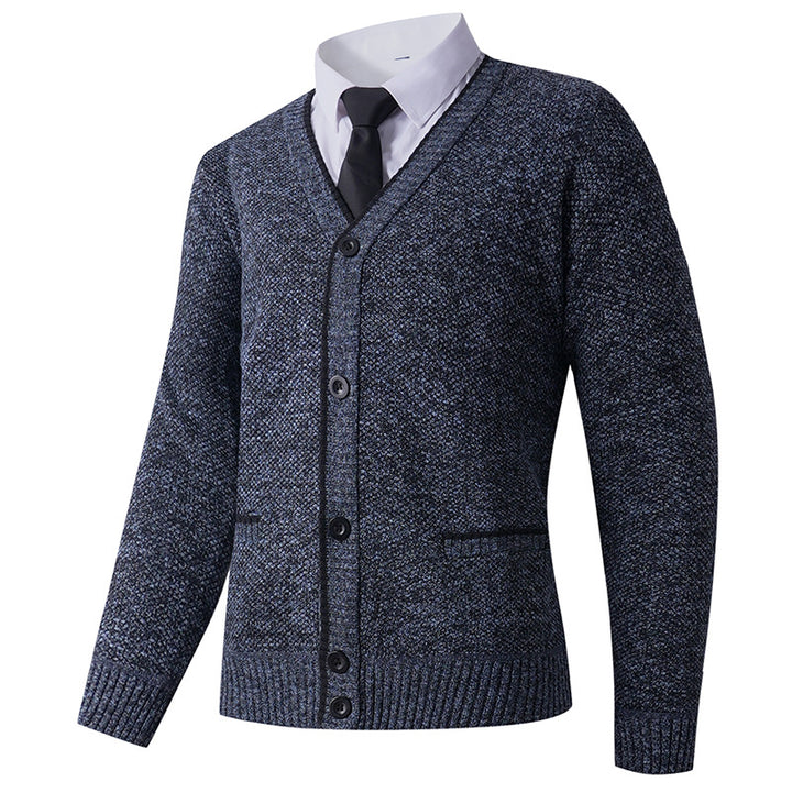 Herren cardigan med V-hals och klassisk design Mirla-Eva Jonsson