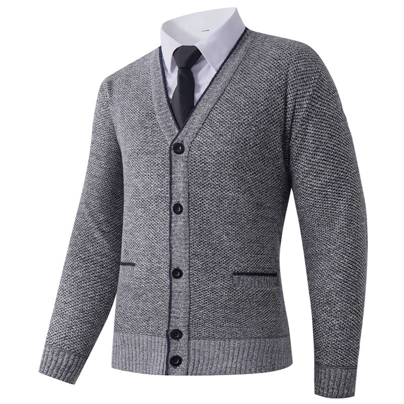 Herren cardigan med V-hals och klassisk design Mirla-Eva Jonsson