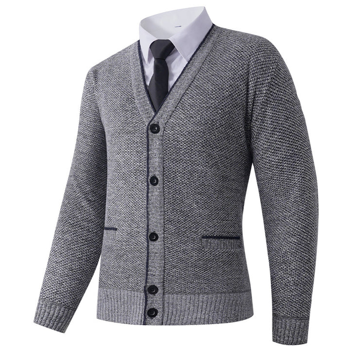 Herren cardigan med V-hals och klassisk design Mirla-Eva Jonsson