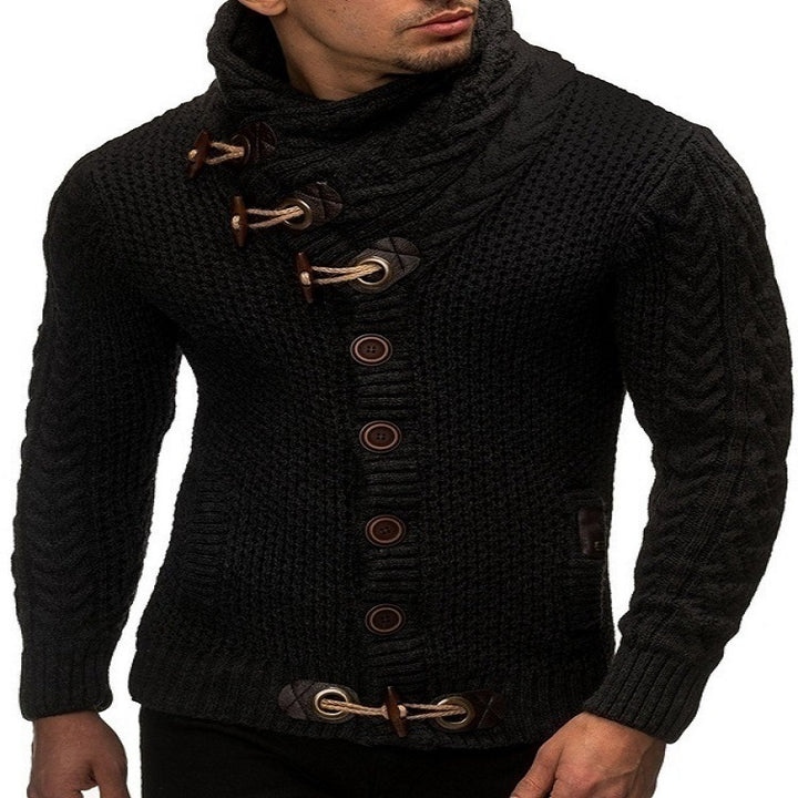 Herren cardigan med asymmetrisk krage Mirla-Eva Jonsson