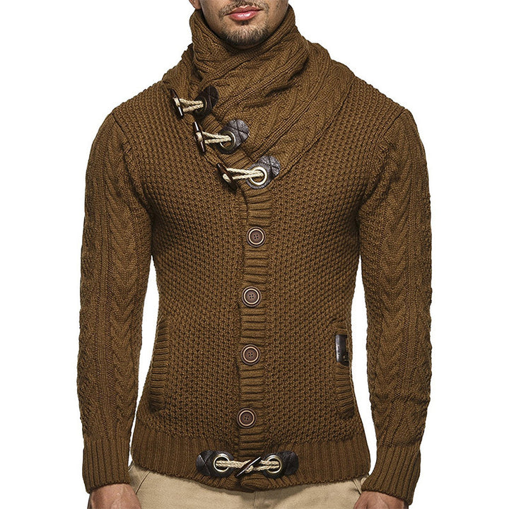 Herren cardigan med asymmetrisk krage Mirla-Eva Jonsson