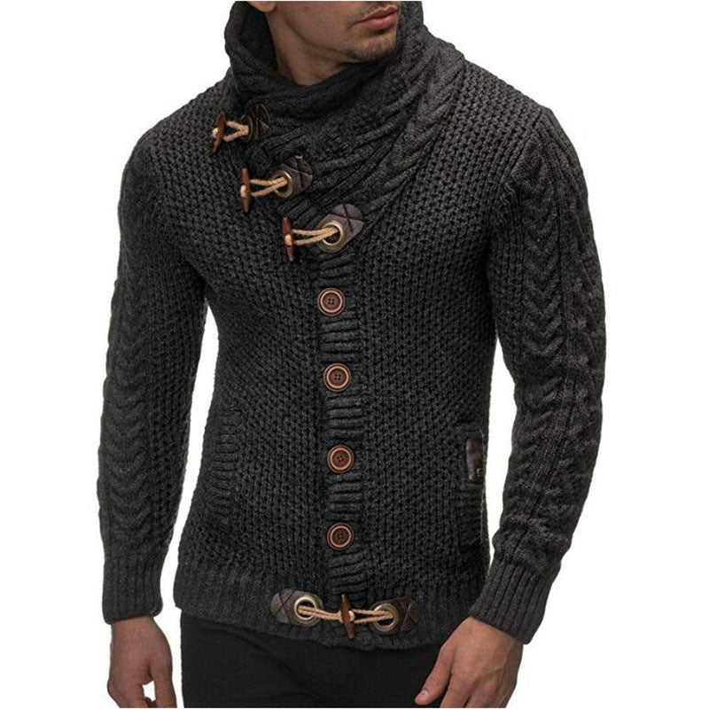 Herren cardigan med asymmetrisk krage Mirla-Eva Jonsson