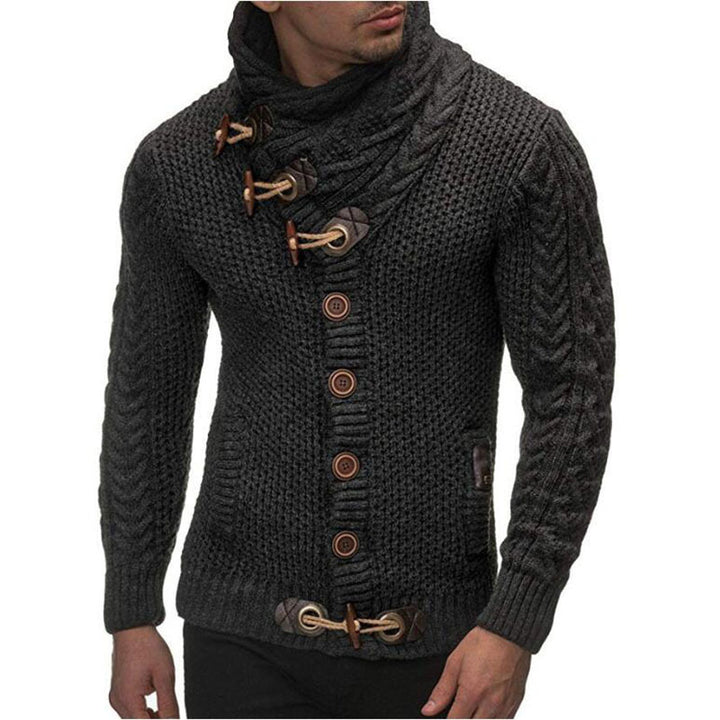 Herren cardigan med asymmetrisk krage Mirla-Eva Jonsson