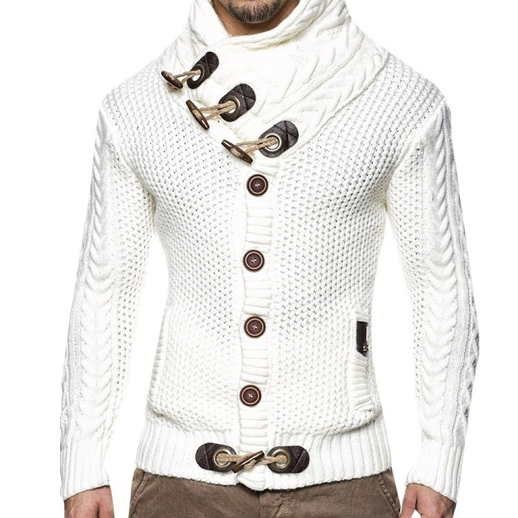 Herren cardigan med asymmetrisk krage Mirla-Eva Jonsson