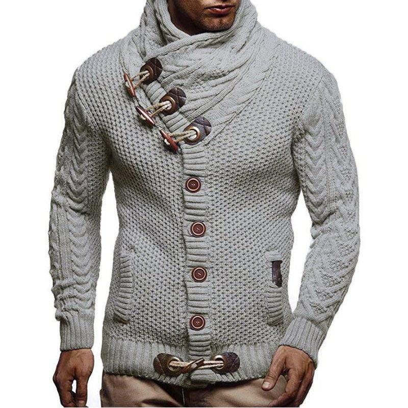 Herren cardigan med asymmetrisk krage Mirla-Eva Jonsson