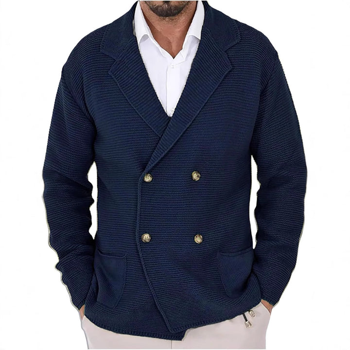 Herren cardigan med dubbel smickrande snitt Mirla-Eva Jonsson