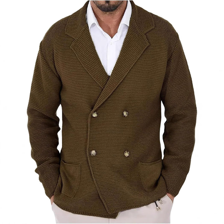 Herren cardigan med dubbel smickrande snitt Mirla-Eva Jonsson