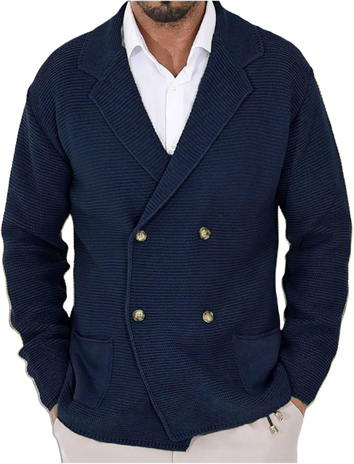 Herren cardigan med dubbel smickrande snitt Mirla-Eva Jonsson