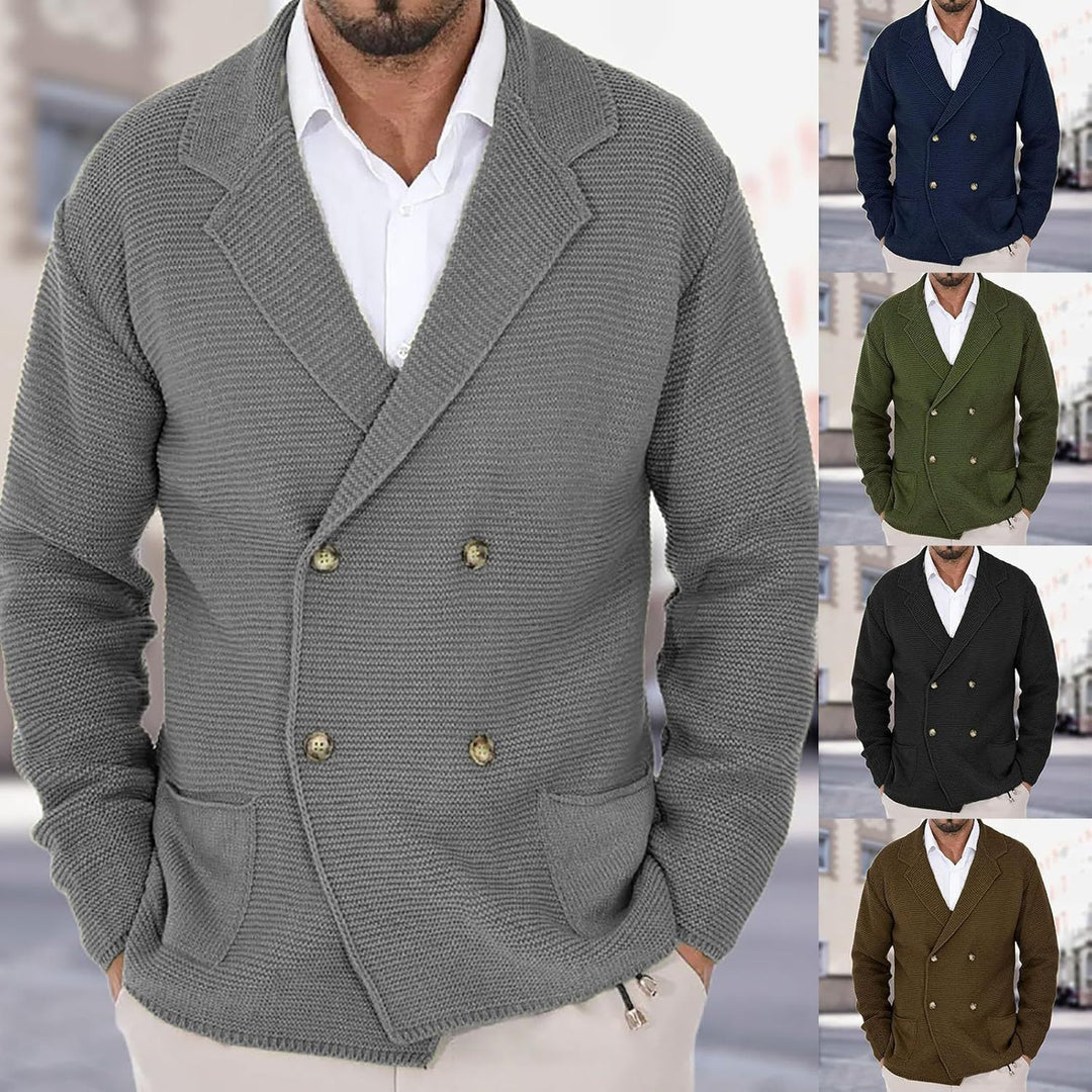 Herren cardigan med dubbel smickrande snitt Mirla-Eva Jonsson