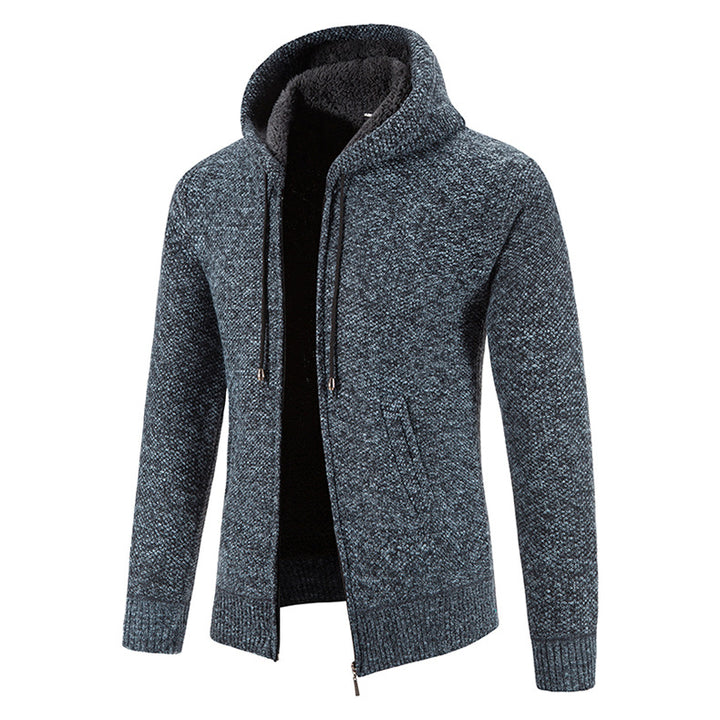 Herren cardigan med modern huva och strukturerad design Mirla-Eva Jonsson