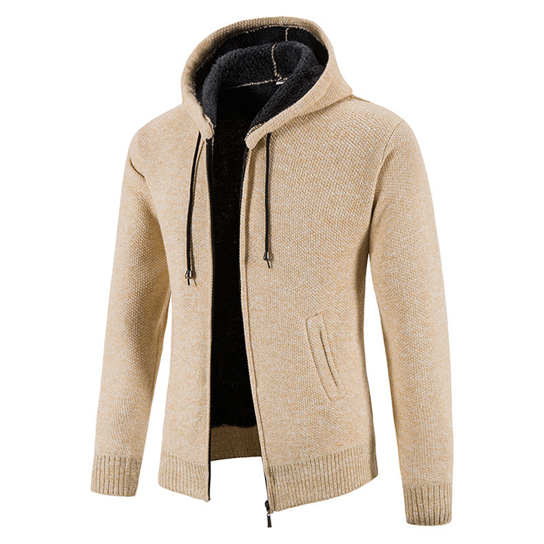 Herren cardigan med modern huva och strukturerad design Mirla-Eva Jonsson