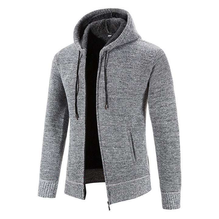 Herren cardigan med modern huva och strukturerad design Mirla-Eva Jonsson