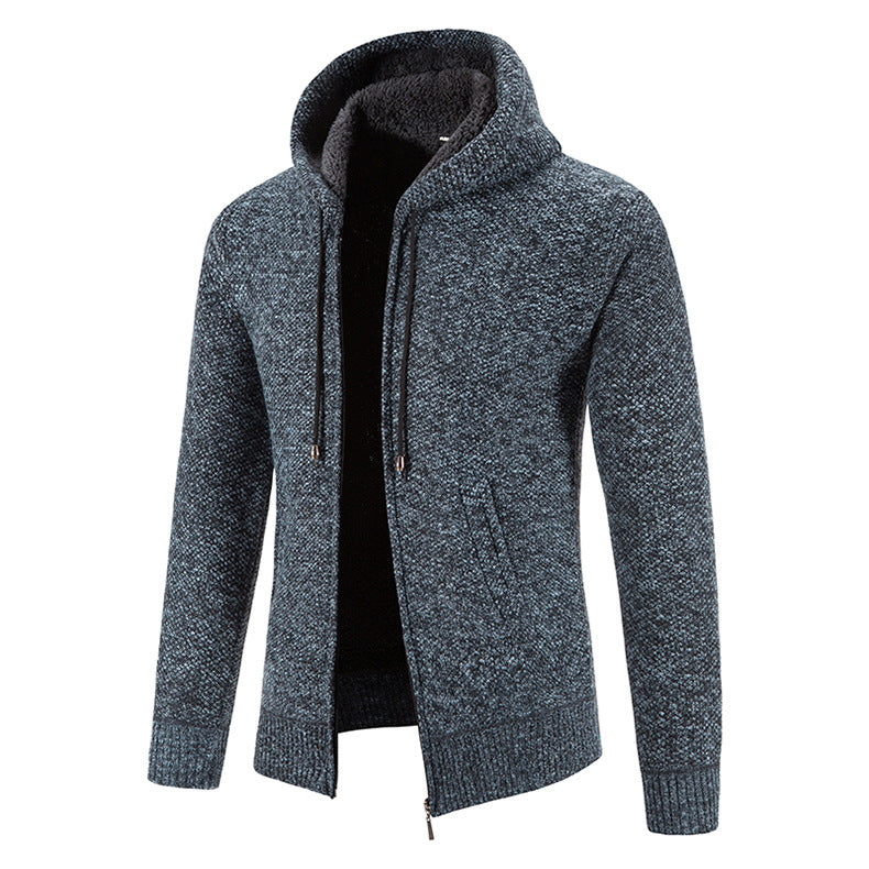 Herren cardigan med modern huva och strukturerad design Mirla-Eva Jonsson