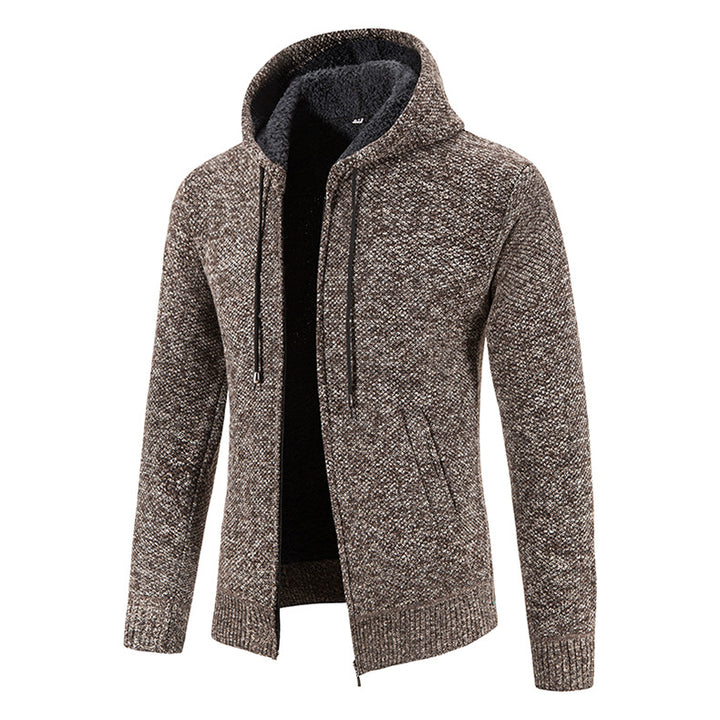 Herren cardigan med modern huva och strukturerad design Mirla-Eva Jonsson