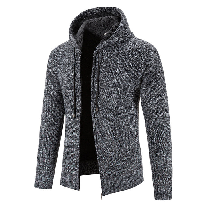 Herren cardigan med modern huva och strukturerad design Mirla-Eva Jonsson