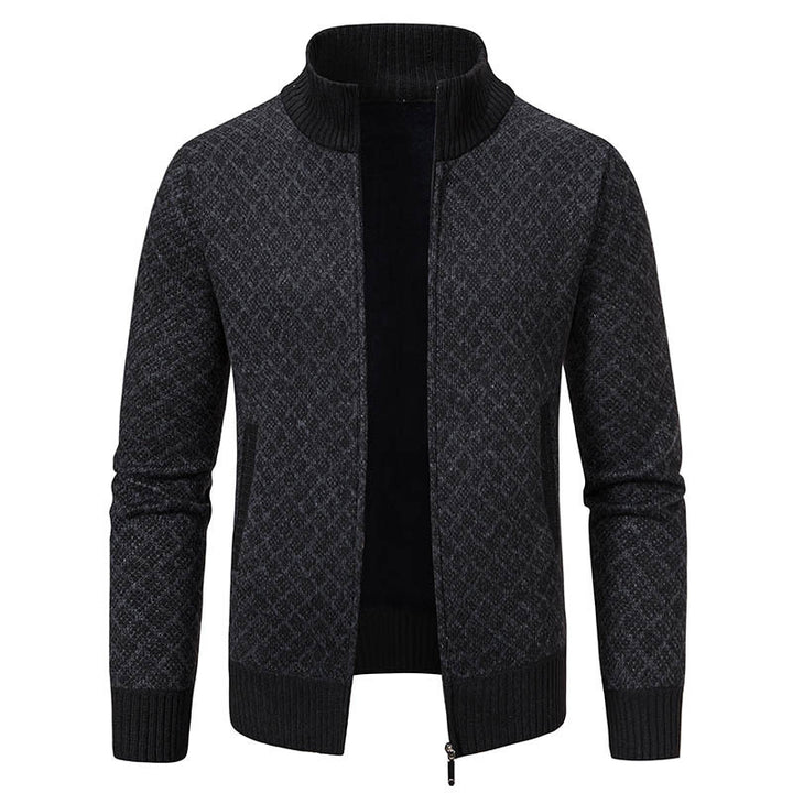 Herren cardigan med modern mönster och mjukt foder Mirla-Eva Jonsson