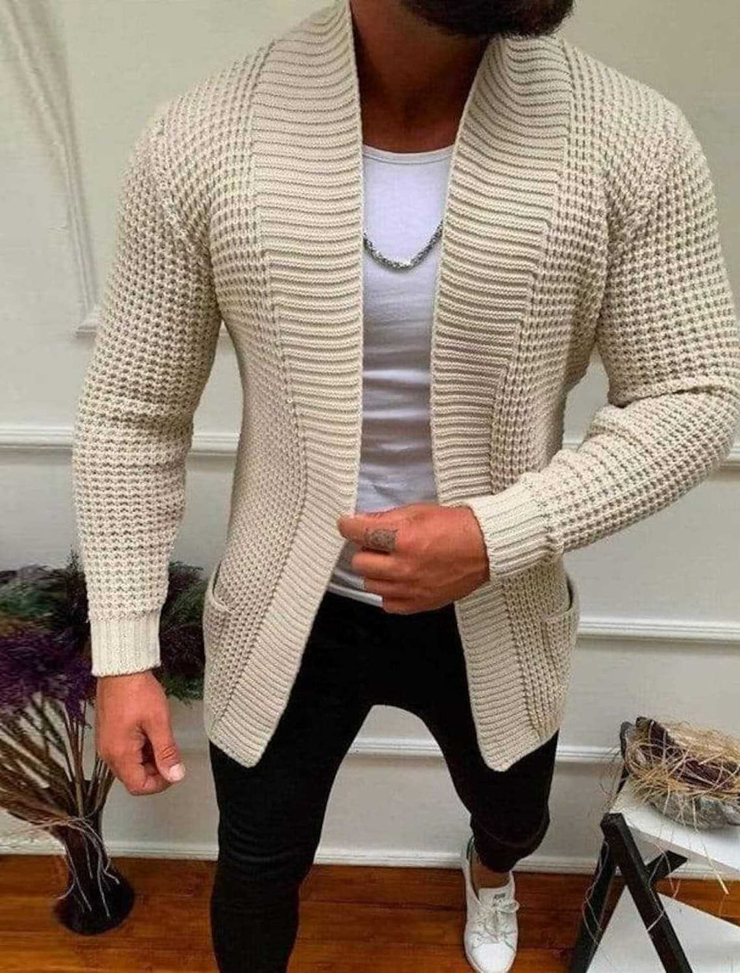 Herren cardigan med modern passform Eva Jonsson-Eva Jonsson