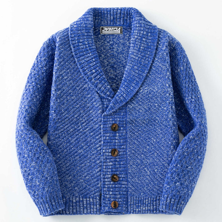 Herren cardigan med stor sjalkrag och strukturerad design Mirla-Eva Jonsson