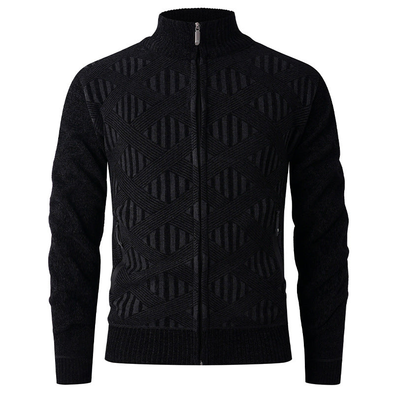 Herren cardigan med strukturerad design och modern dragkedja Mirla-Eva Jonsson