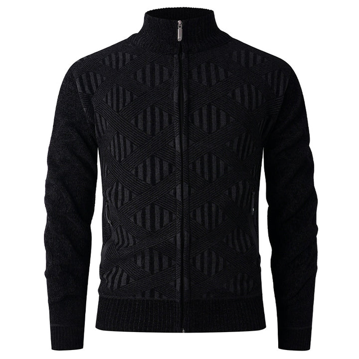 Herren cardigan med strukturerad design och modern dragkedja Mirla-Eva Jonsson