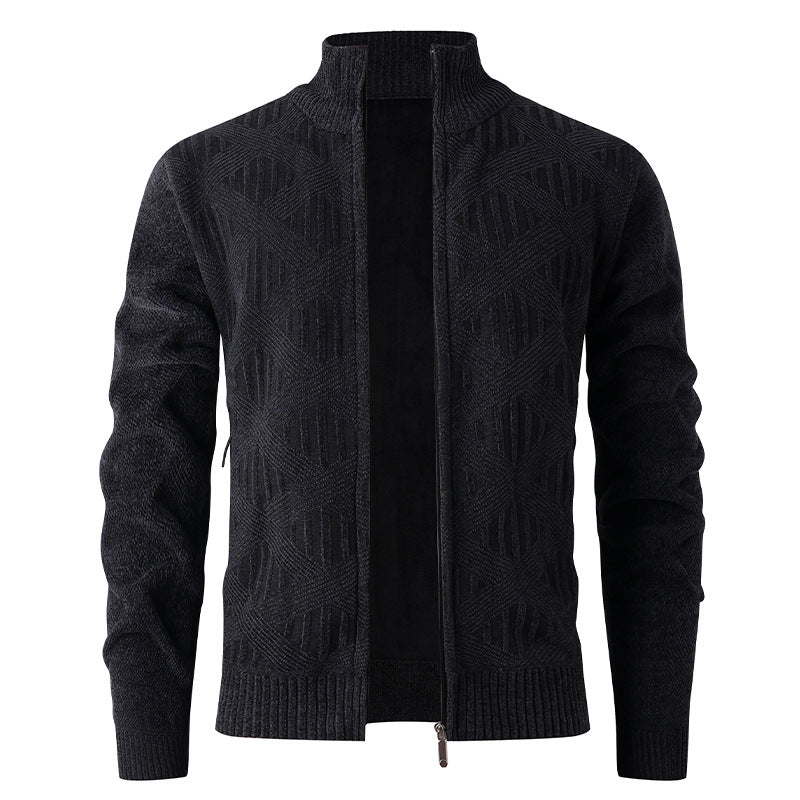 Herren cardigan med strukturerad design och modern dragkedja Mirla-Eva Jonsson